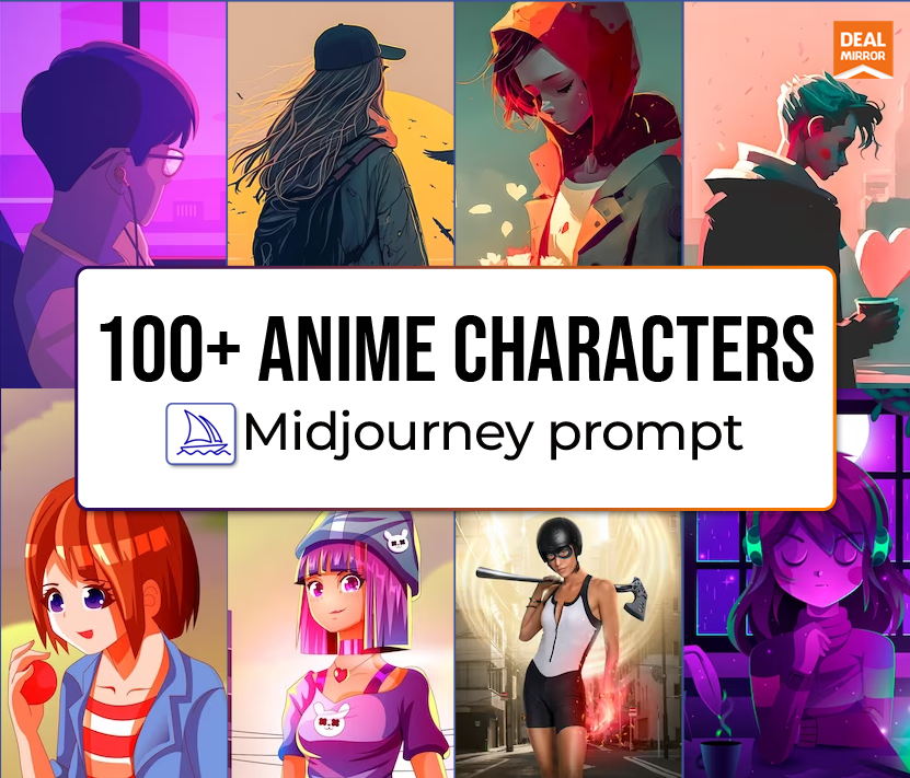 Midjourney Prompt Anime Character Illustrations (Instant Download