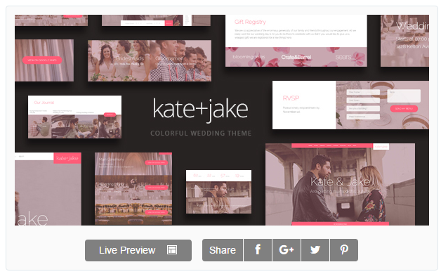 Kate + Jake - Lovely WordPress Wedding Theme