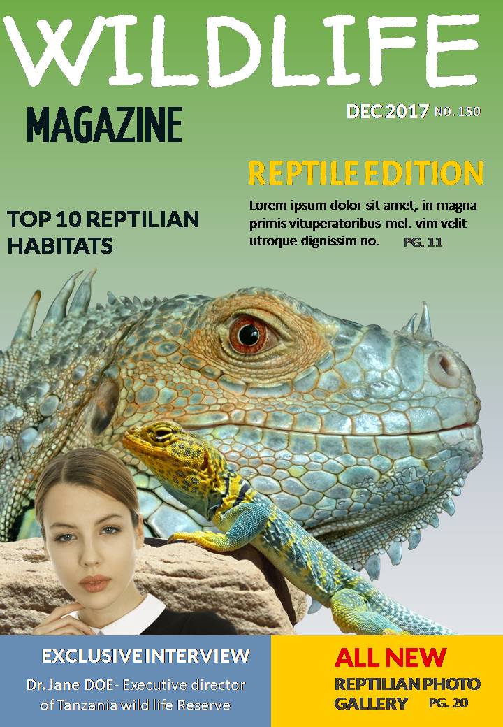 Wildlife Magazine Cover Templates