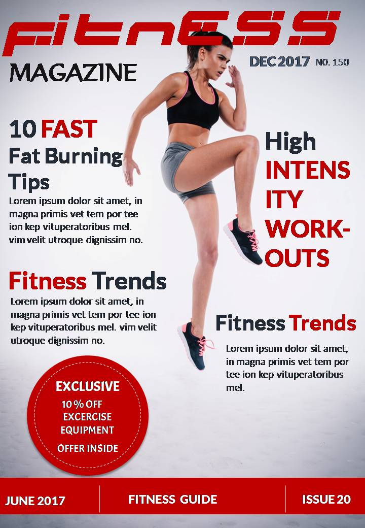 Fitness Magazine Ecover Templates