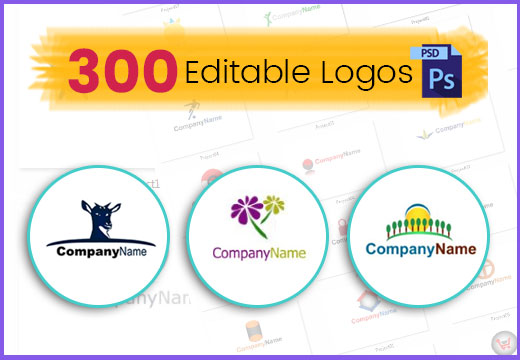 300 Professional Business Editable Logo PSD Design