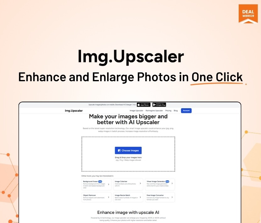 ImgUpscaler Best AI Image Upscaler tool to enhance and upscale photo quality to HD and 4K resolution, improve clarity, remove blur, sharpen details, enlarge small images online with advanced AI technology