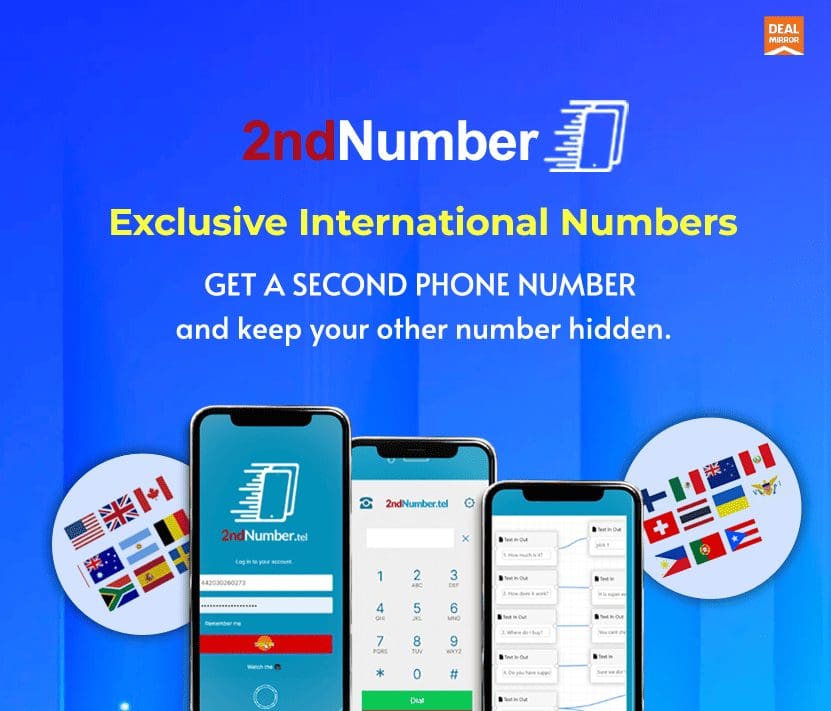 2ndNumber Deal : International Numbers (1-Year)