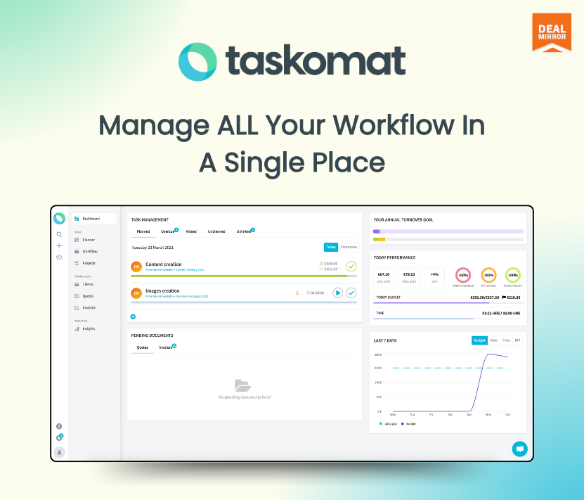Taskomat : Manage your ROI, not your Projects