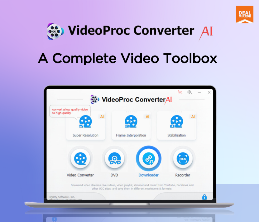 VideoProc Converter AI : Download, Convert, Edit, Compress, & Record