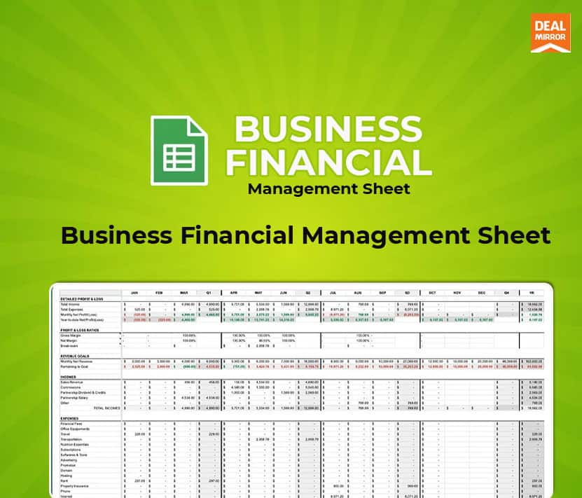 Business Financial Management Sheet