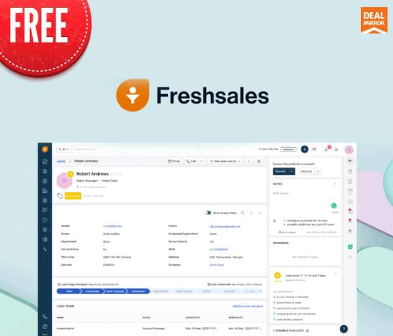 Freshsales Free Deal : CRM Management Growth and Sales Tools