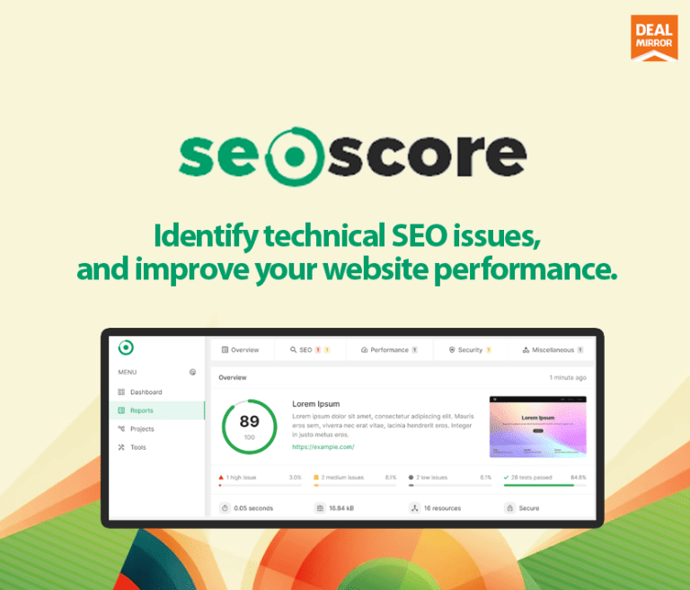 SEO SCORE : Manage Your SEO Reports, Projects And Tools