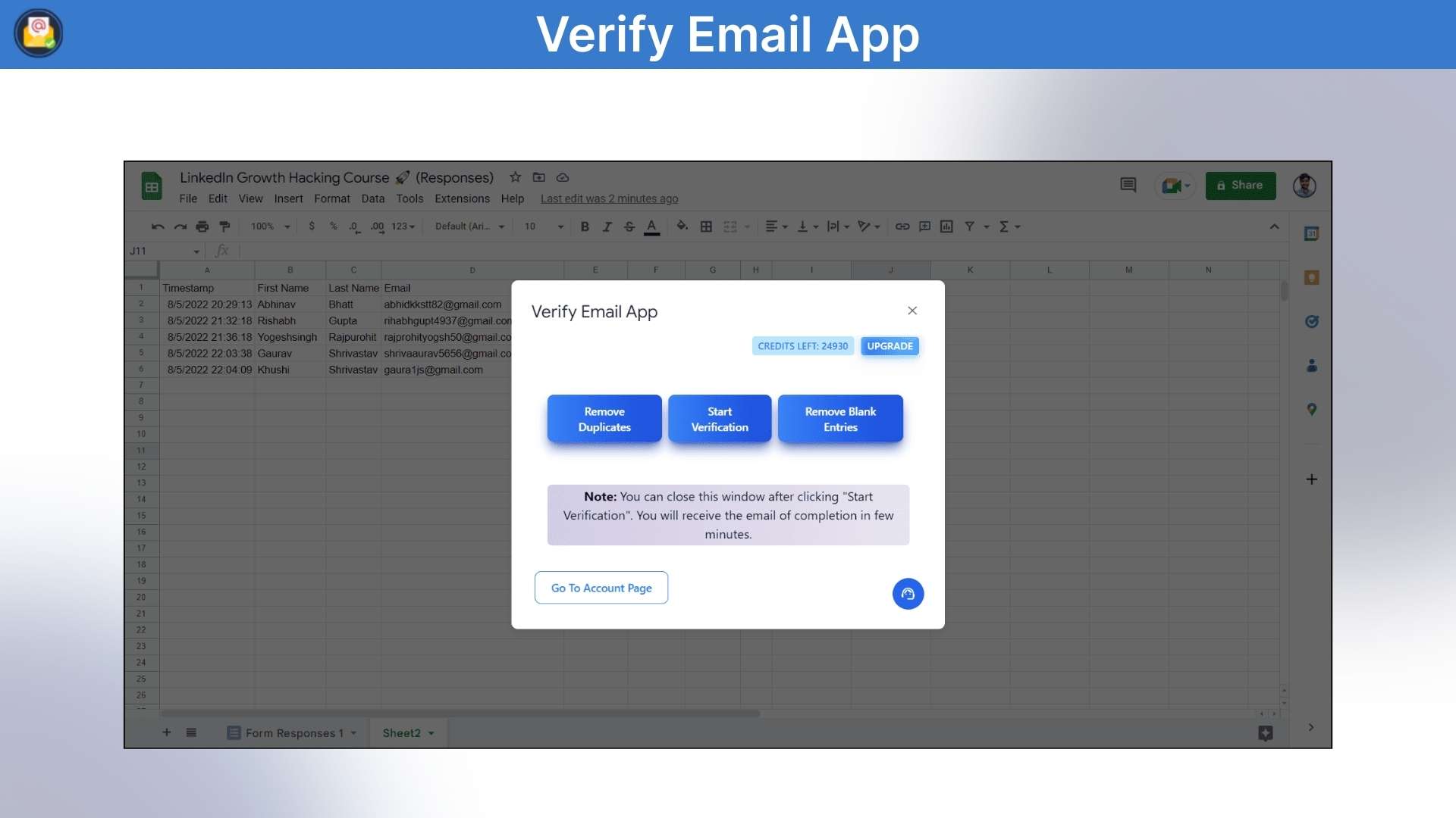 Email address verifier