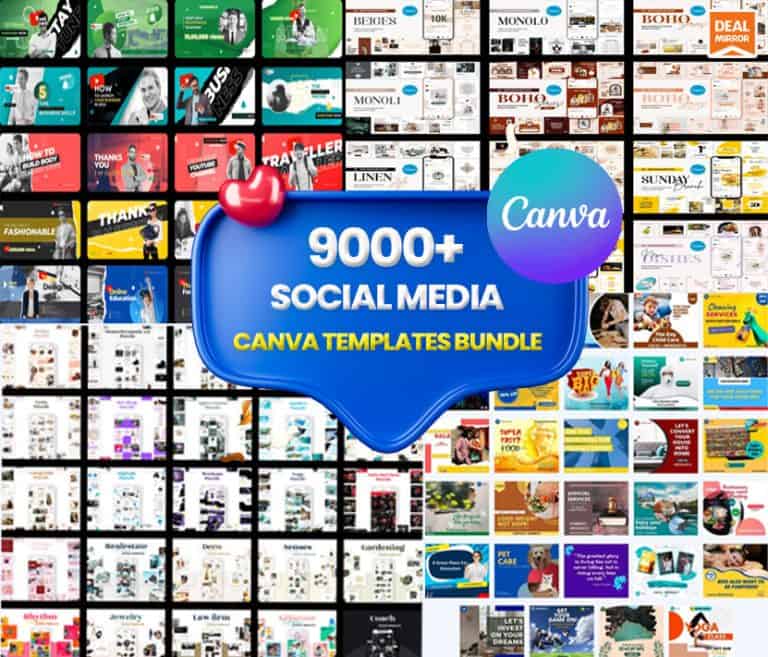 9000+ Social Media Canva Templates Bundle