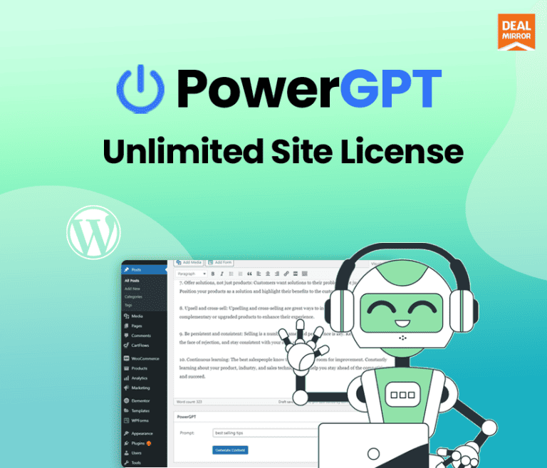 PowerGPT : Integrate ChatGPT into your WordPress (Unlimited Site License)