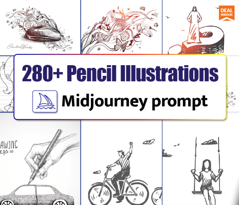 280+ Pencil Illustrations Midjourney Prompts