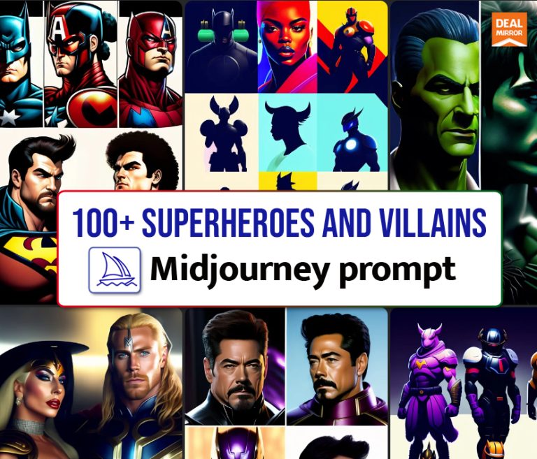 100+ Superheroes and Villains Midjourney Prompts