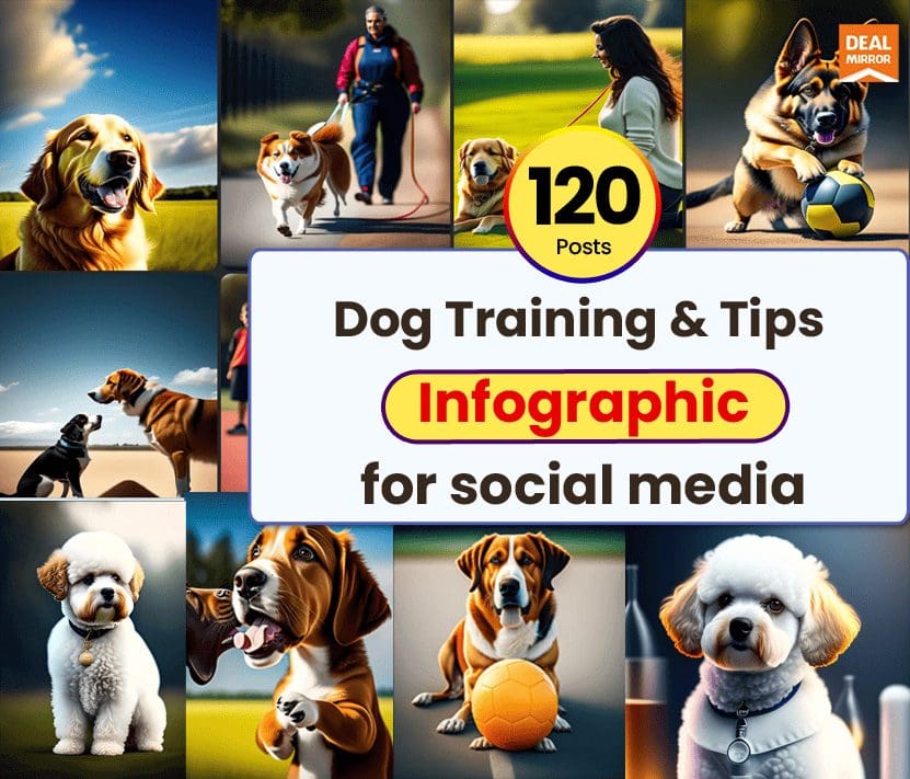 120 Dog Training & Tips Infographic Posts for social media Lifetime Deal