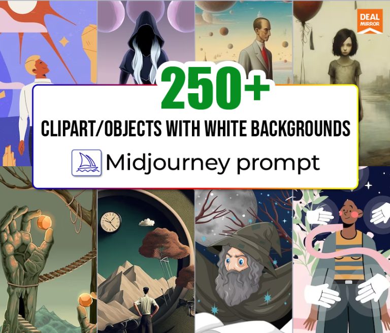 250+ Clipart/Objects With White Backgrounds Midjourney Prompts