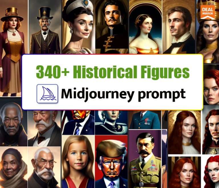 340+ Historical Figures Midjourney Prompts Sale