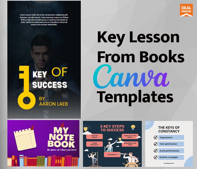 Key Lessons from Books Canva Templates