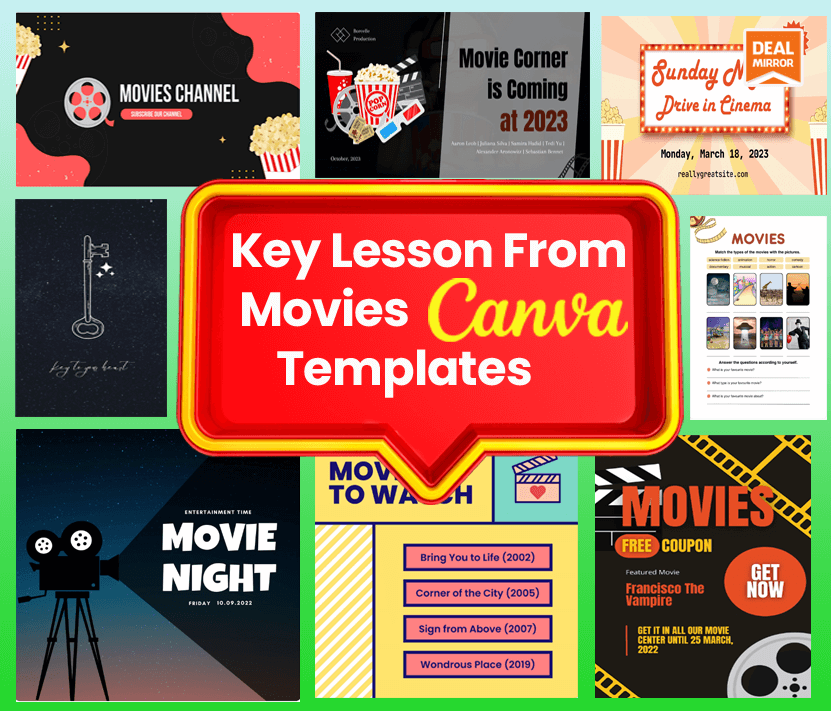 Key Lessons from Movies Canva Templates