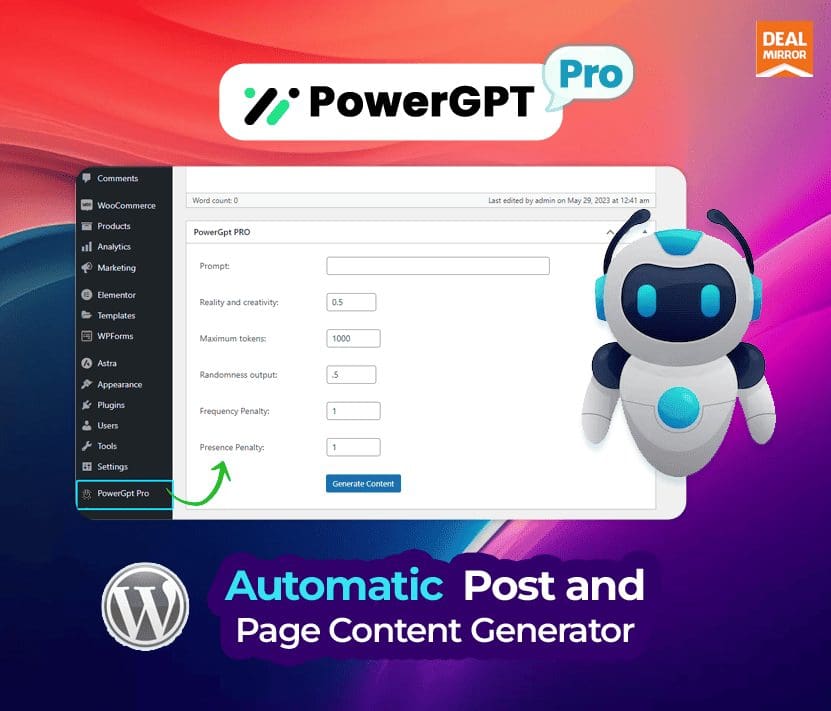 PowerGPT Pro : Integrate ChatGPT into your WordPress