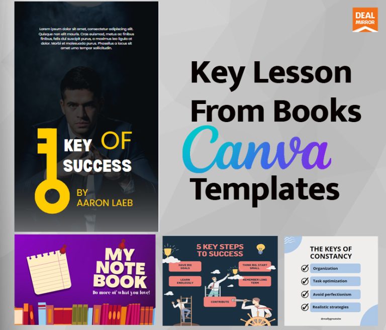 Key Lessons from Books Canva Templates