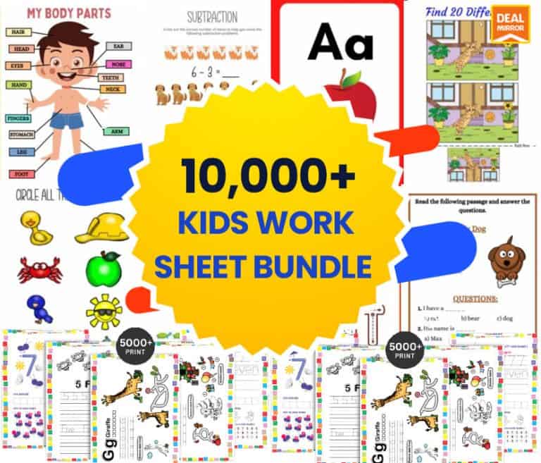 10,000+ Kids Worksheet Bundle: Ignite Learning and Fun!