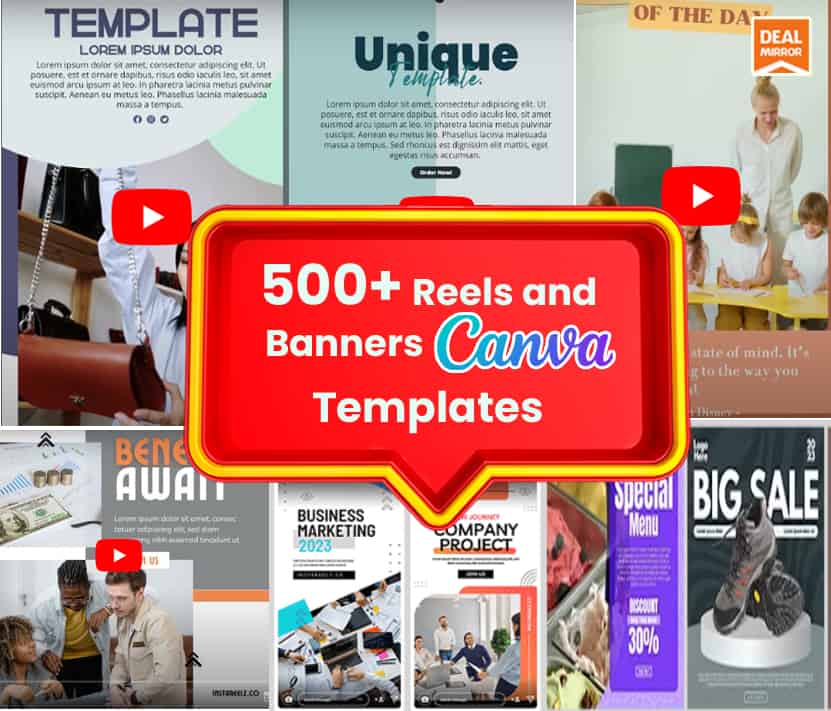 500+ Reels and Banners Canva Templates