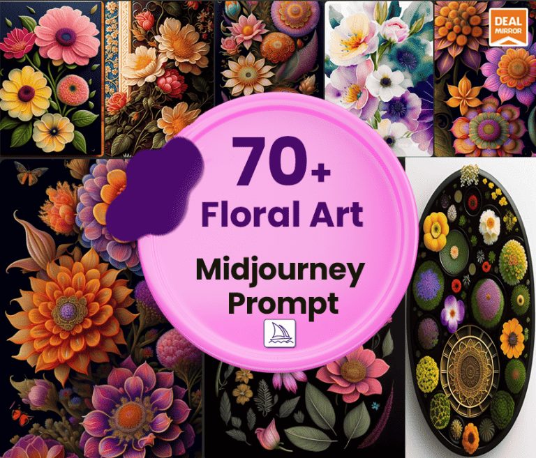 70+ Floral Art Midjourney Prompt