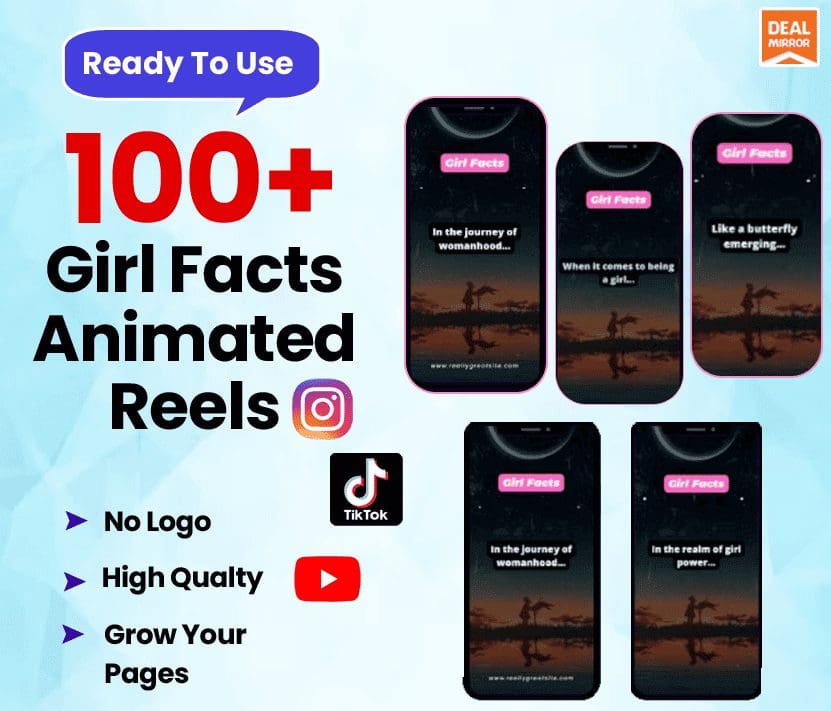 100 Girl Facts Animated Reels Lifetime Deal