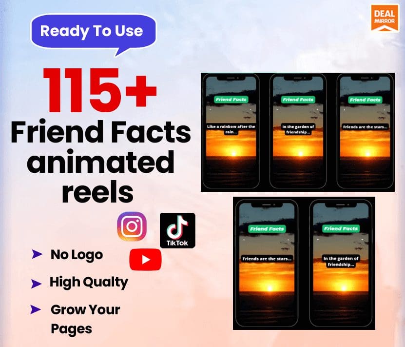 115 Friend Facts Animated Reels Lifetime Deal