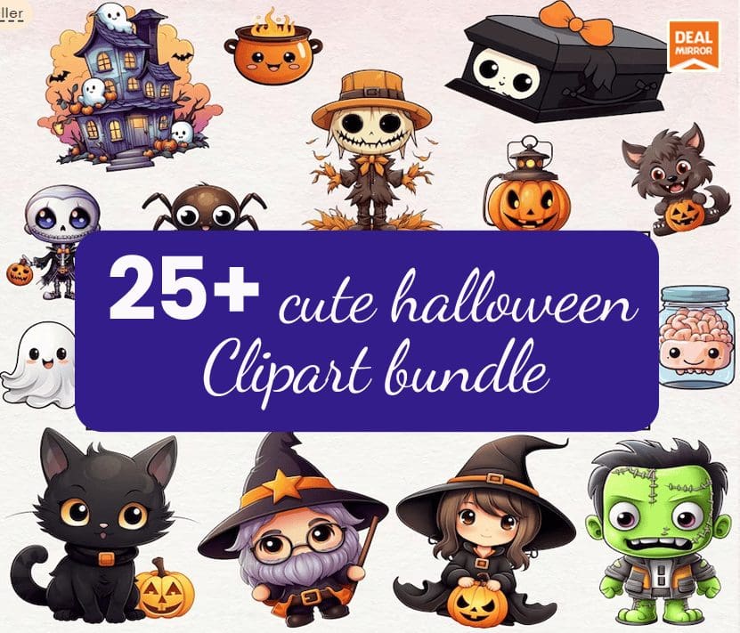 25+ cute halloween Clipart bundle
