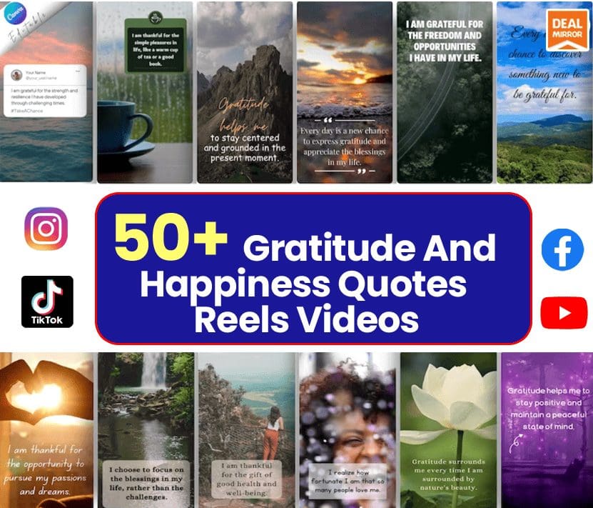 50+ Gratitude and Happiness Quotes Reels Videos