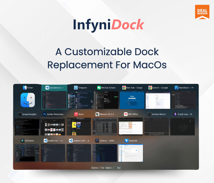 InfinyDock : A customizable dock replacement for macOS