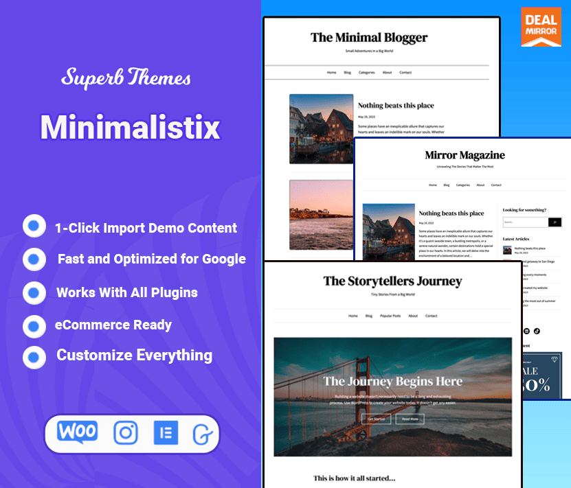 Minimalistix : Fast, Stylish & Customizable WordPress Theme