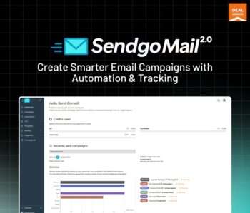 SendGoMail lifetime deal for email marketing automation with personalised campaigns, SMTP integration, and advanced tracking features