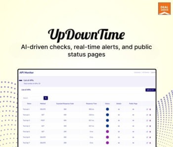 This image represents UpDowntime, an AI-powered website uptime monitoring and instant alert software that provides real-time site performance, downtime detection, 24/7 monitoring alerts, and uptime status