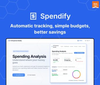 Spendify comes in, an expense manager lifetime deal