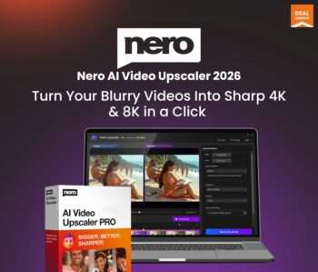 Nero AI Video Upscaler 2026—AI tool to enhance and upscale video quality to 4K/8K instantly, improve clarity, boost resolution, and make low-quality videos sharper
