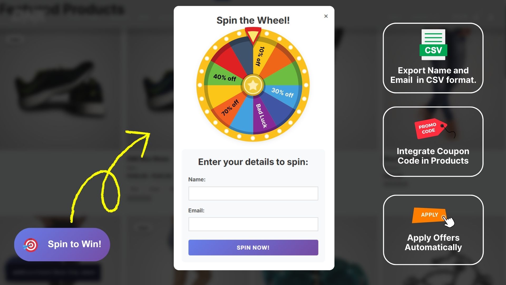 WordPress coupon wheel plugin lifetime deal