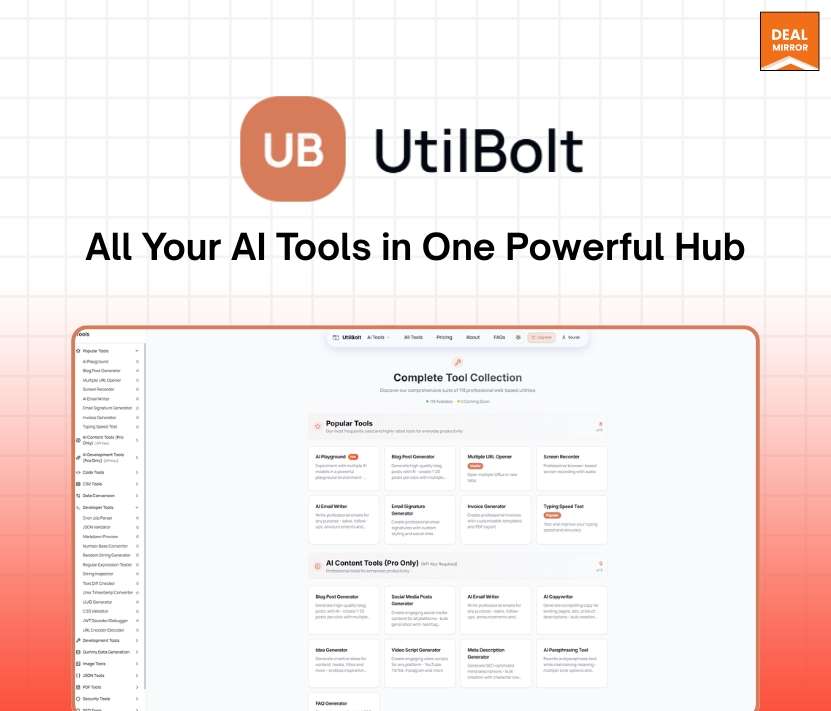 UtilBolt : The Ultimate AI Utility Hub for Smarter & Faster Productivity