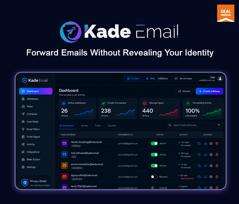 KadeEmail : Anonymous Email Generator & Spam Protection