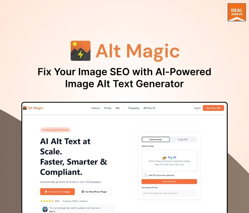 Alt Magic AI-powered alt text generator tool to enhance image SEO and improve website visibility