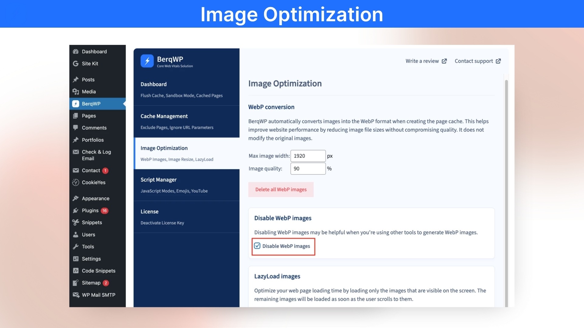 Wordpress image optimizer