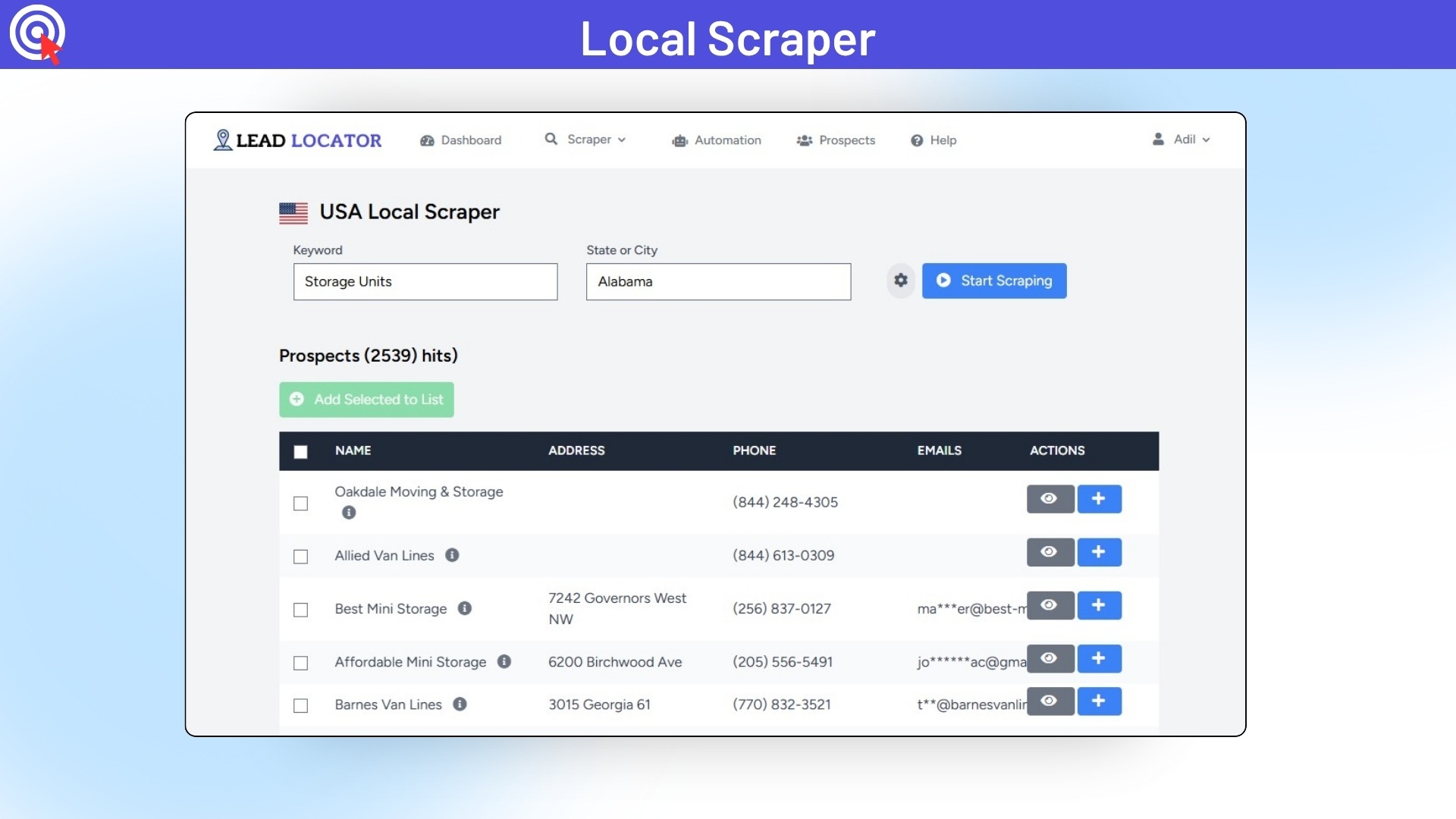 Leads for local businesses