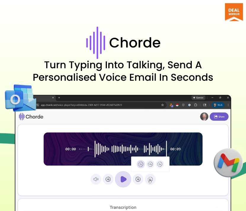 Chorde: Send Voice Recording Directly From Gmail & Outlook