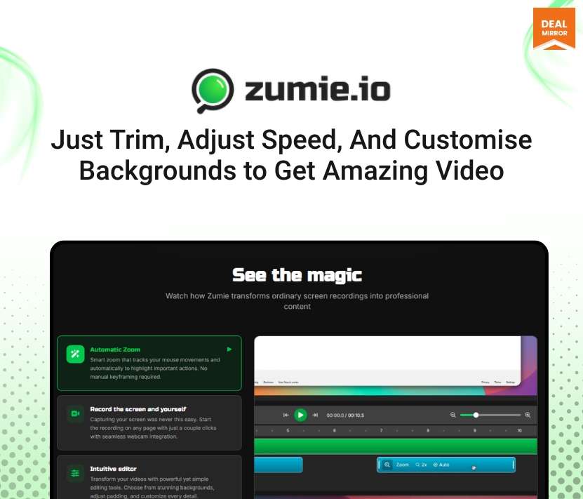 Zumie.io: Smart online Screen Recorder With Automatic Zoom & Easy Editing for Mac and Windows