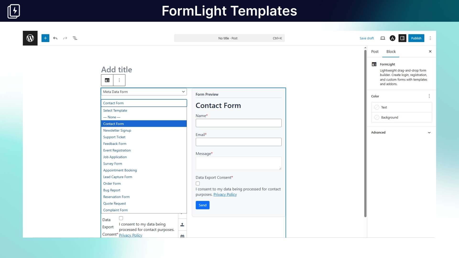Custom forms for WordPress websites