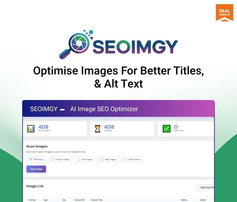 SEOIMGY AI image alt text generator for better image SEO optimization