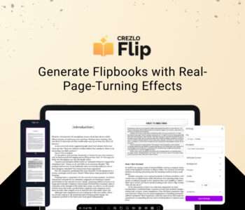 Crezlo Flipbooks, an interactive flipbook maker from PDFs with real page-turning effect