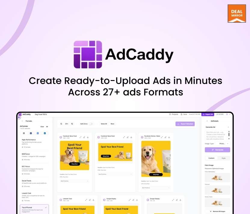 AI ad creative generator for 27+ ready-to-use ad formats for Meta and Google Ads