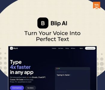 Blip AI speech-to-text software with AI voice dictation and real-time voice transcription on desktop